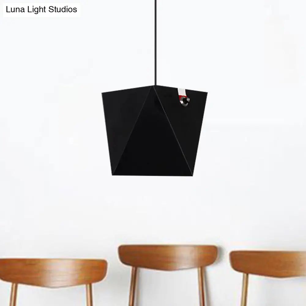 Nordic Led Pendant Light In Metallic Trapezoid Shape With Warm/White Lighting