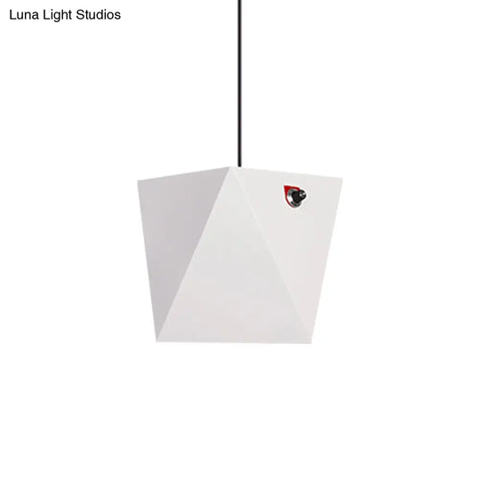 Nordic Led Pendant Light In Metallic Trapezoid Shape With Warm/White Lighting