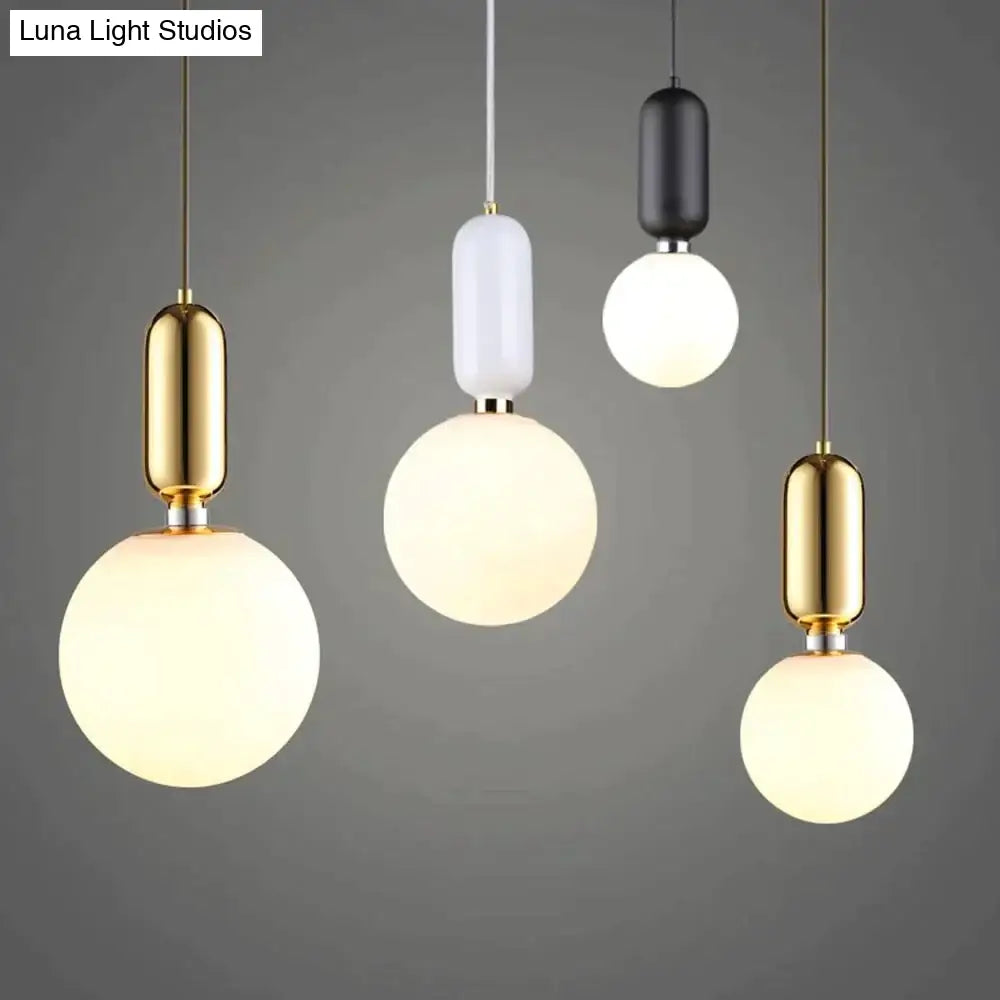 Nordic Led Pendant Lights Frosted Glass Industrial Handin Lamp Modern Bedroom Hanglamp Living Room