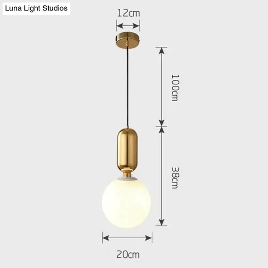 Nordic Led Pendant Lights Frosted Glass Industrial Handin Lamp Modern Bedroom Hanglamp Living Room