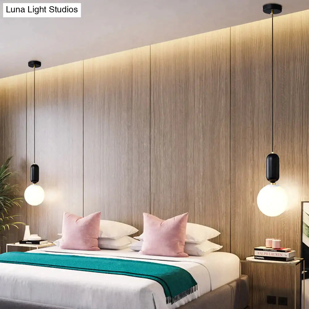 Nordic Led Pendant Lights Frosted Glass Industrial Handin Lamp Modern Bedroom Hanglamp Living Room