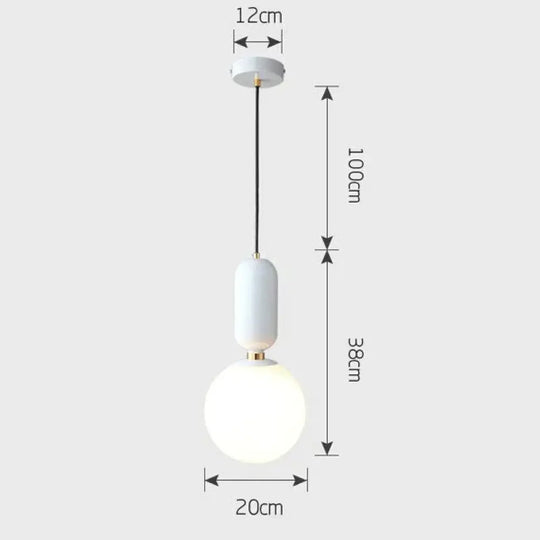 Nordic Led Pendant Lights Frosted Glass Industrial Handin Lamp Modern Bedroom Hanglamp Living Room