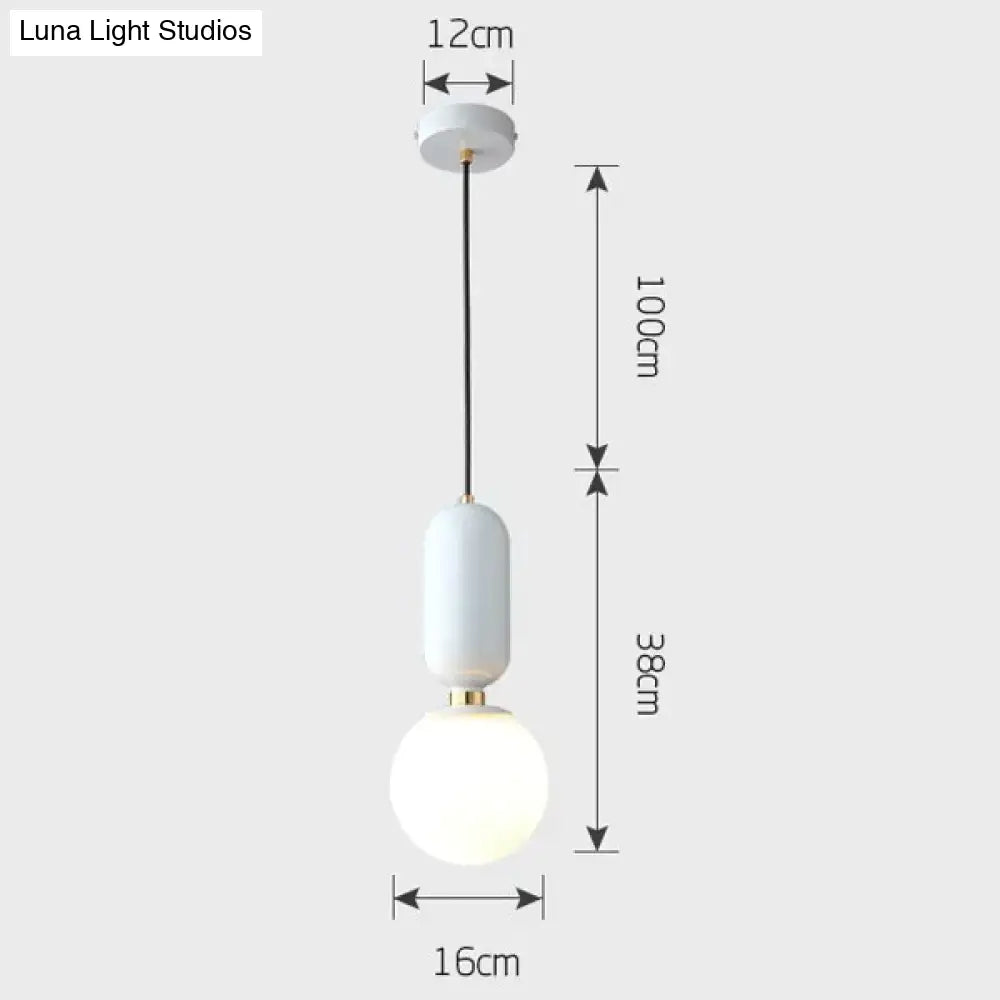 Nordic Led Pendant Lights Frosted Glass Industrial Handin Lamp Modern Bedroom Hanglamp Living Room