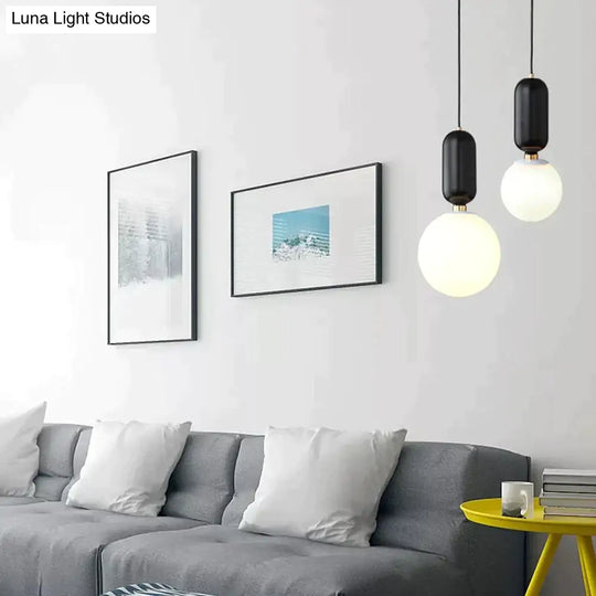 Nordic Led Pendant Lights Frosted Glass Industrial Handin Lamp Modern Bedroom Hanglamp Living Room