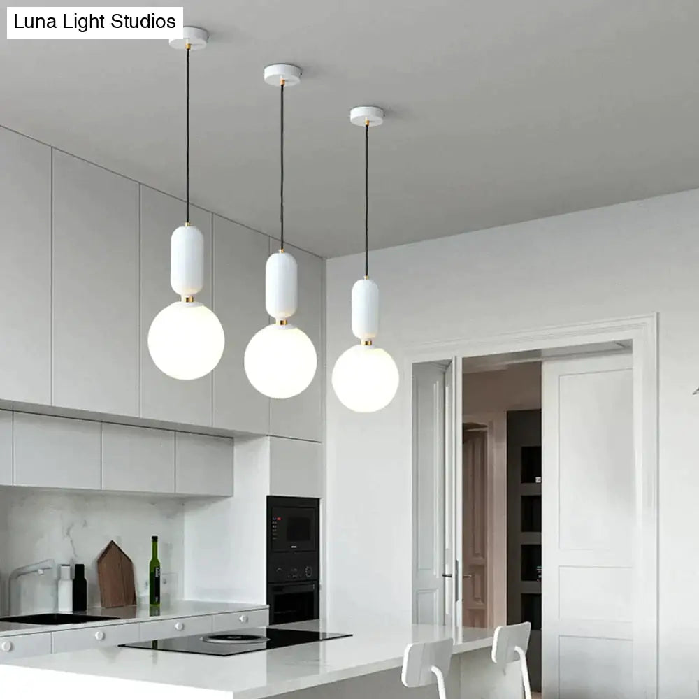 Nordic Led Pendant Lights Frosted Glass Industrial Handin Lamp Modern Bedroom Hanglamp Living Room