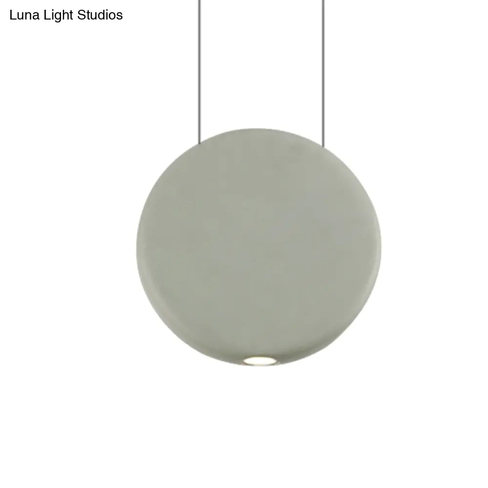 Nordic Led Resin Hanging Lamp Black/Grey/Green Round Suspension Pendant Warm/White Light 6’/8.5/12’W