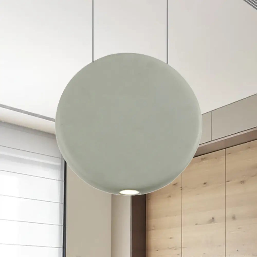 Nordic Led Resin Hanging Lamp Black/Grey/Green Round Suspension Pendant Warm/White Light