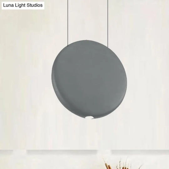 Nordic Led Resin Hanging Lamp Black/Grey/Green Round Suspension Pendant Warm/White Light 6’/8.5/12’W