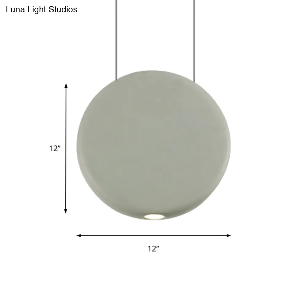 Nordic Led Resin Hanging Lamp Black/Grey/Green Round Suspension Pendant Warm/White Light 6’/8.5/12’W