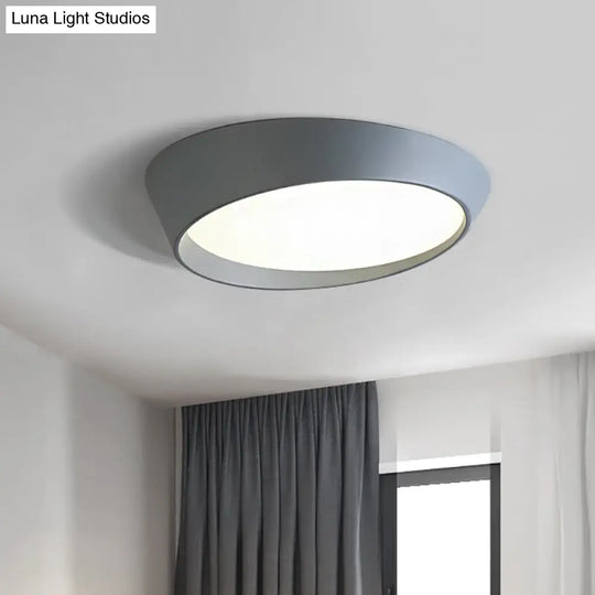 Nordic Led Round Ceiling Light Fixture - Acrylic Flush Mount Lamp For Bedroom In White/Grey/Green