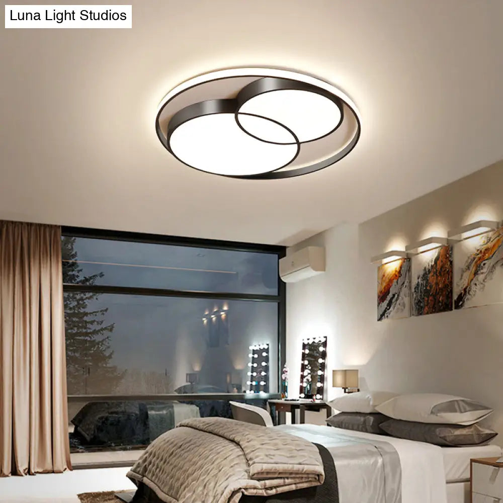 Nordic Led Round Flush Mount Ceiling Light With Acrylic Shade