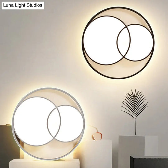 Nordic Led Round Flush Mount Ceiling Light With Acrylic Shade