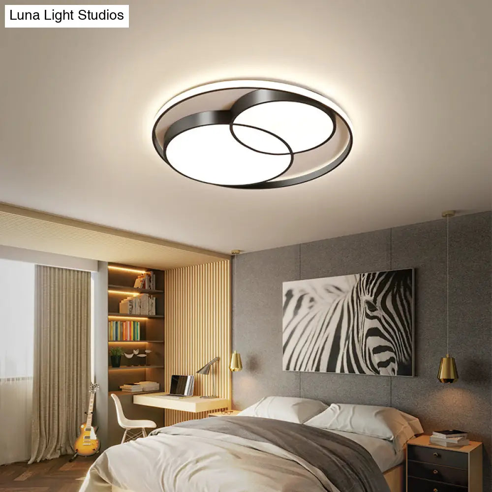 Nordic Led Round Flush Mount Ceiling Light With Acrylic Shade