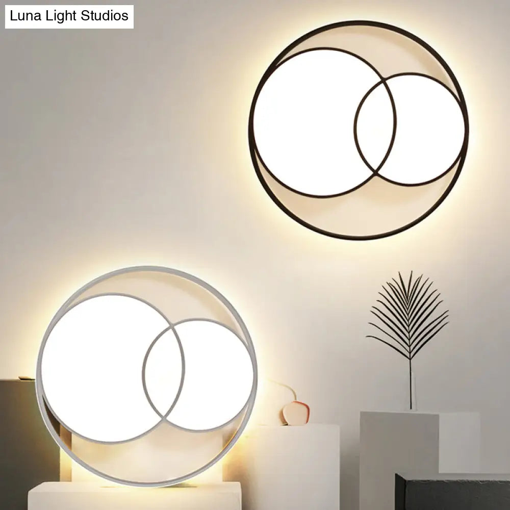 Nordic Led Round Flush Mount Ceiling Light With Acrylic Shade