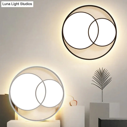 Nordic Led Round Flush Mount Ceiling Light With Acrylic Shade