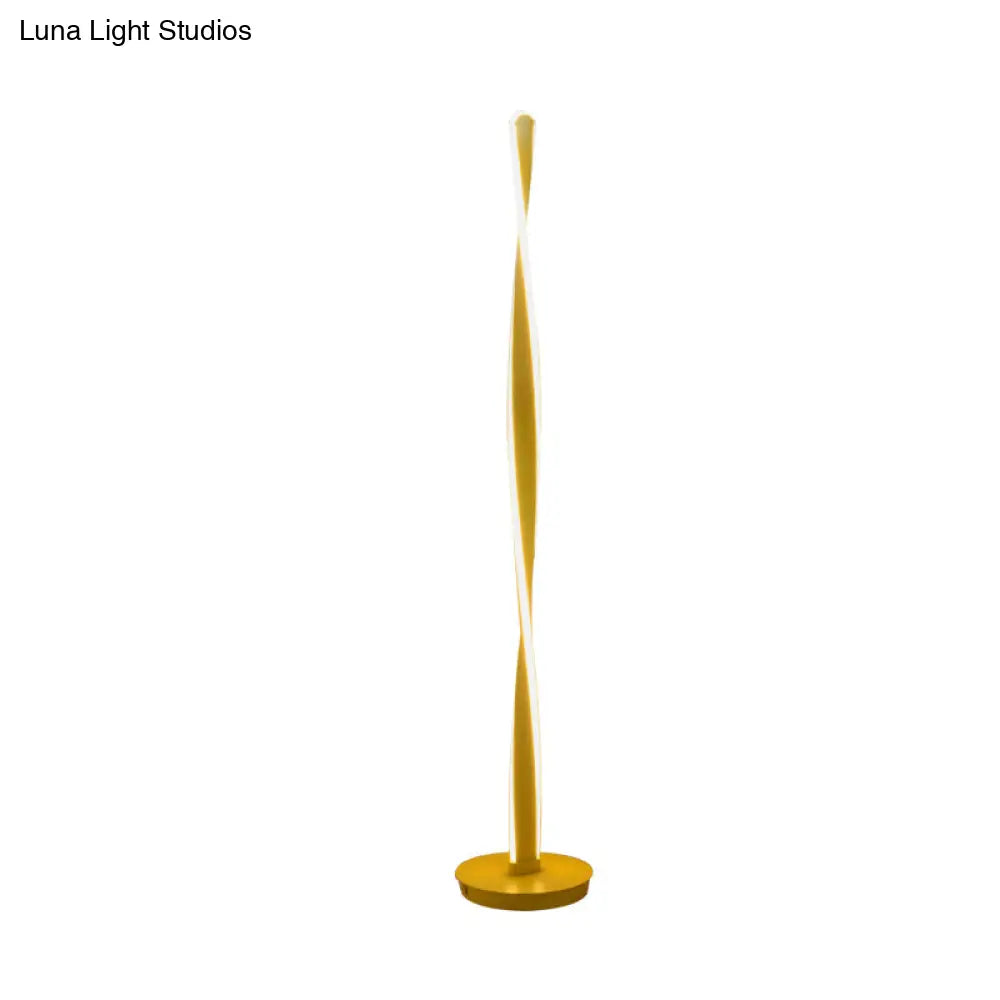 Nordic Led Twist Stick Floor Lamp - Illuminating Yellow Accent For Living Room