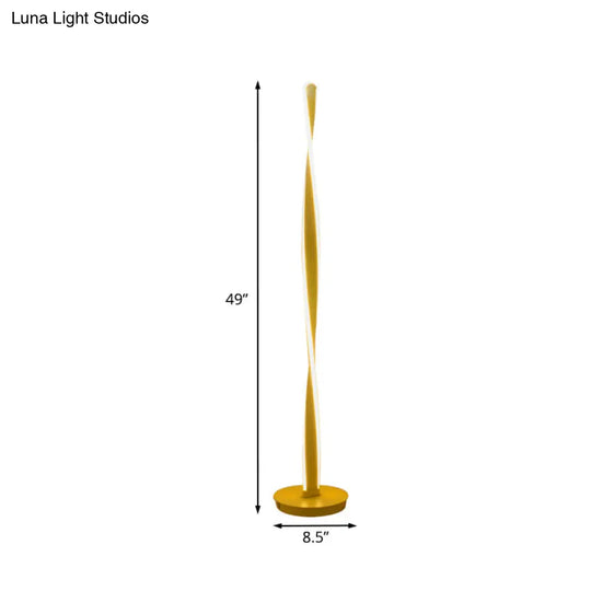 Nordic Led Twist Stick Floor Lamp - Illuminating Yellow Accent For Living Room