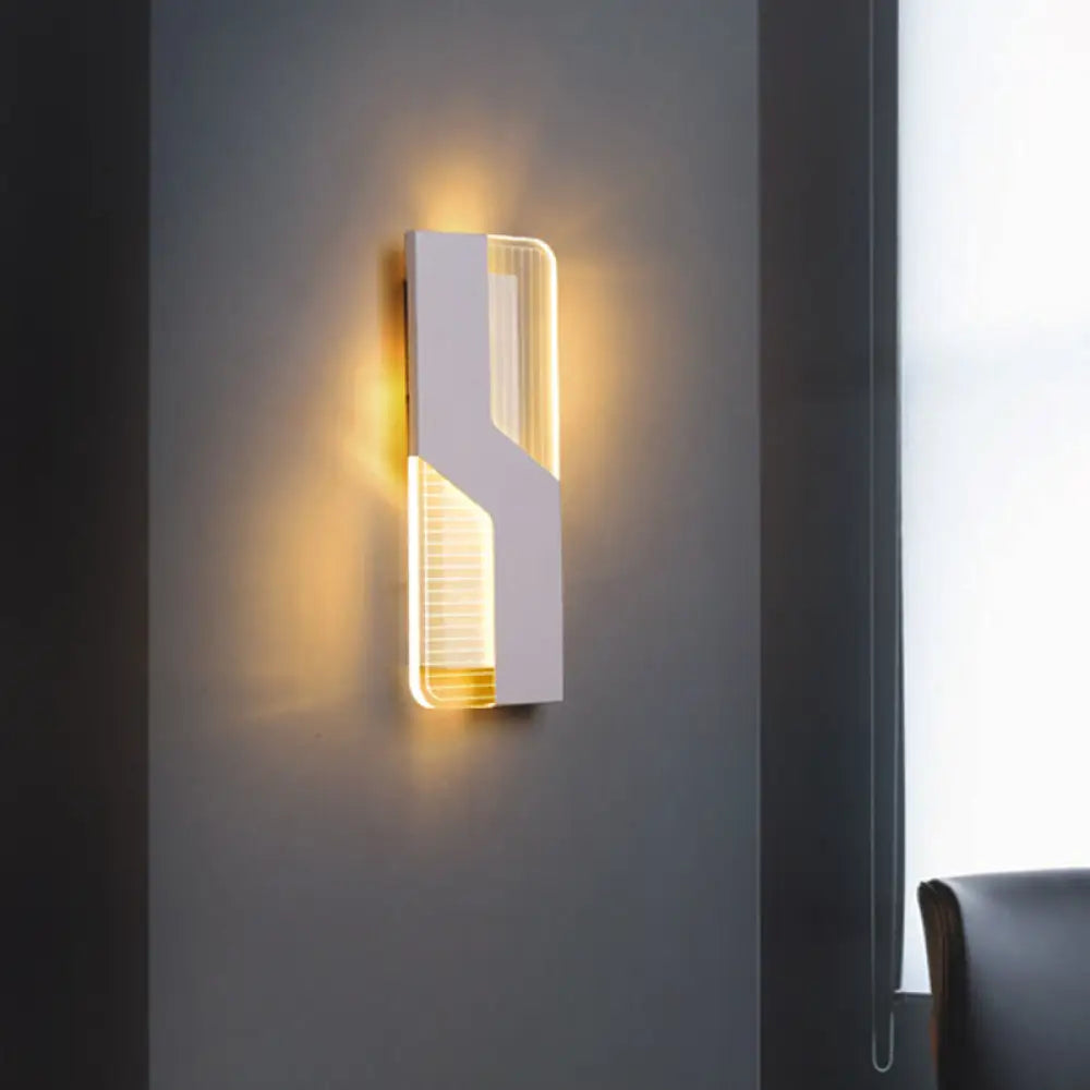 Nordic Led Wall Mount Lamp - White Geometric Design Warm/White Lighting /