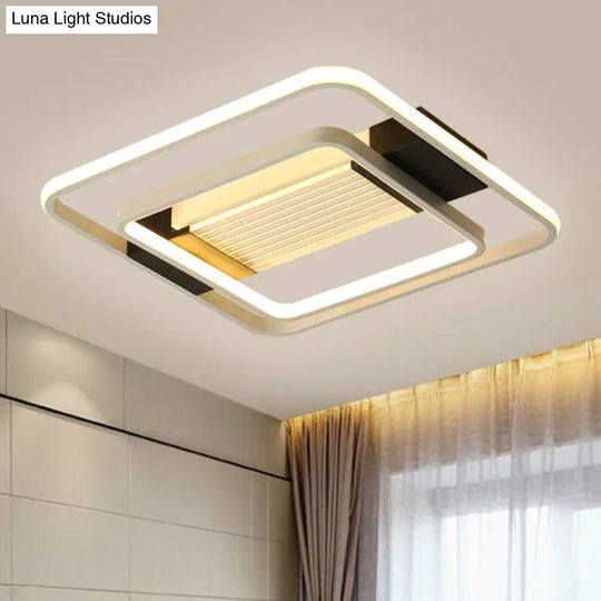 Nordic Led White Flush Mount Ceiling Light Fixture - 16.5/20.5 Acrylic Square Design For Bedroom /