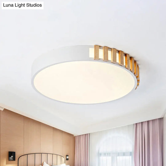 Nordic Led White Flushmount Ceiling Lamp - 16/19.5 Metal Ring Mount For Living Room