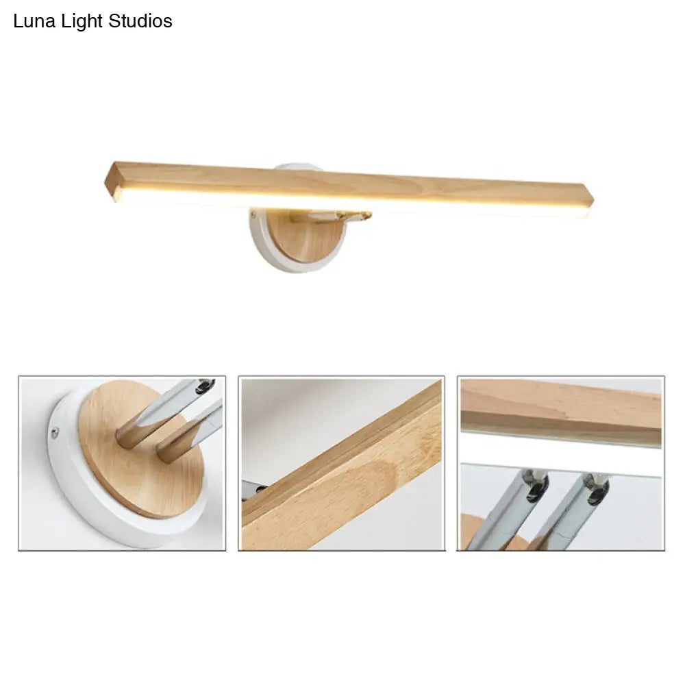 Nordic Led Wooden Vanity Sconce Light For Modern Bathroom Décor