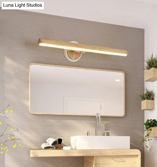 Nordic Led Wooden Vanity Sconce Light For Modern Bathroom Décor