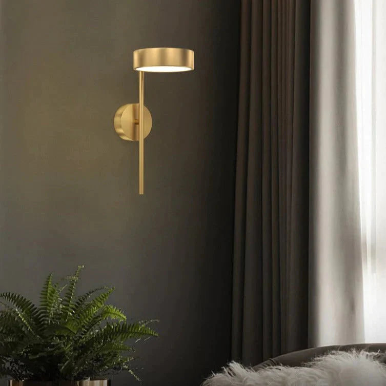 Nordic Light Luxury Bedside Lamp Bedroom Full Copper Wall Lamp