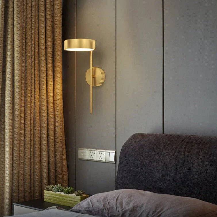 Nordic Light Luxury Bedside Lamp Bedroom Full Copper Wall Lamp