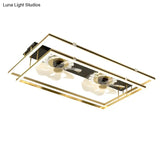 Nordic Light Luxury Fan Living Room Square Ceiling Lamp Simple Dining Room Bedroom Lamp Ceiling