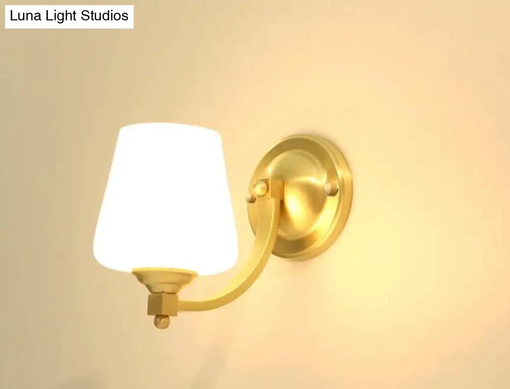 Nordic Living Room Bedroom Copper Wall Lamps  Single-Head Copper Wall Lamp / Led White Light Copper