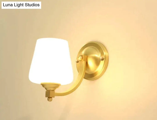 Nordic Living Room Bedroom Copper Wall Lamps  Single-Head Copper Wall Lamp / Led White Light Copper