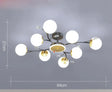 Nordic Living Room Lamp Simple Modern Atmosphere Luxury Ceiling Lamp Black / 8 heads / White light Ceiling