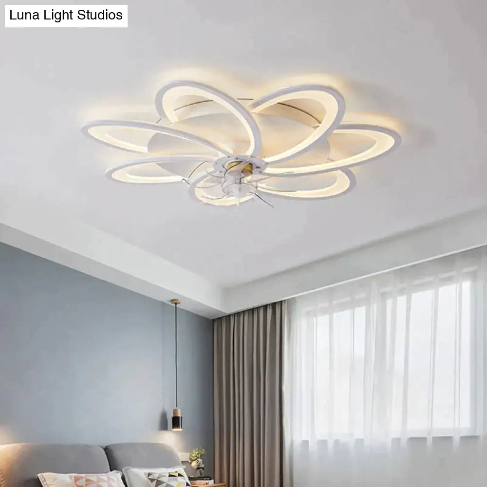 Nordic Living Room Led Creative Smart Windmill Ceiling Fan Light Ceiling