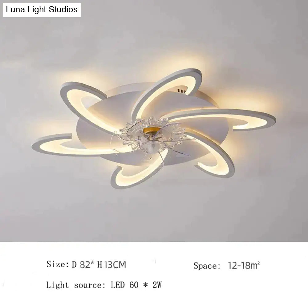 Nordic Living Room Led Creative Smart Windmill Ceiling Fan Light Ceiling