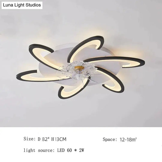 Nordic Living Room Led Creative Smart Windmill Ceiling Fan Light Ceiling