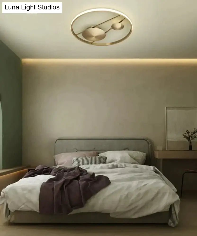 Nordic Luxury Bedroom Living Room Copper Ceiling Lamp