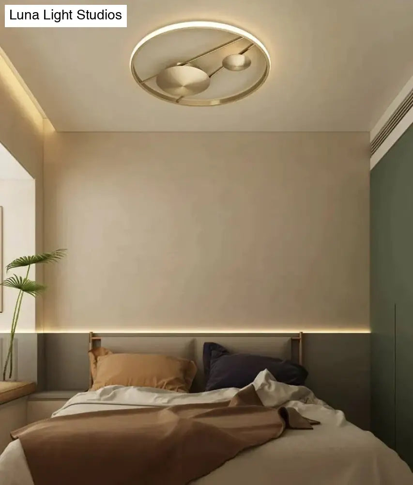 Nordic Luxury Bedroom Living Room Copper Ceiling Lamp