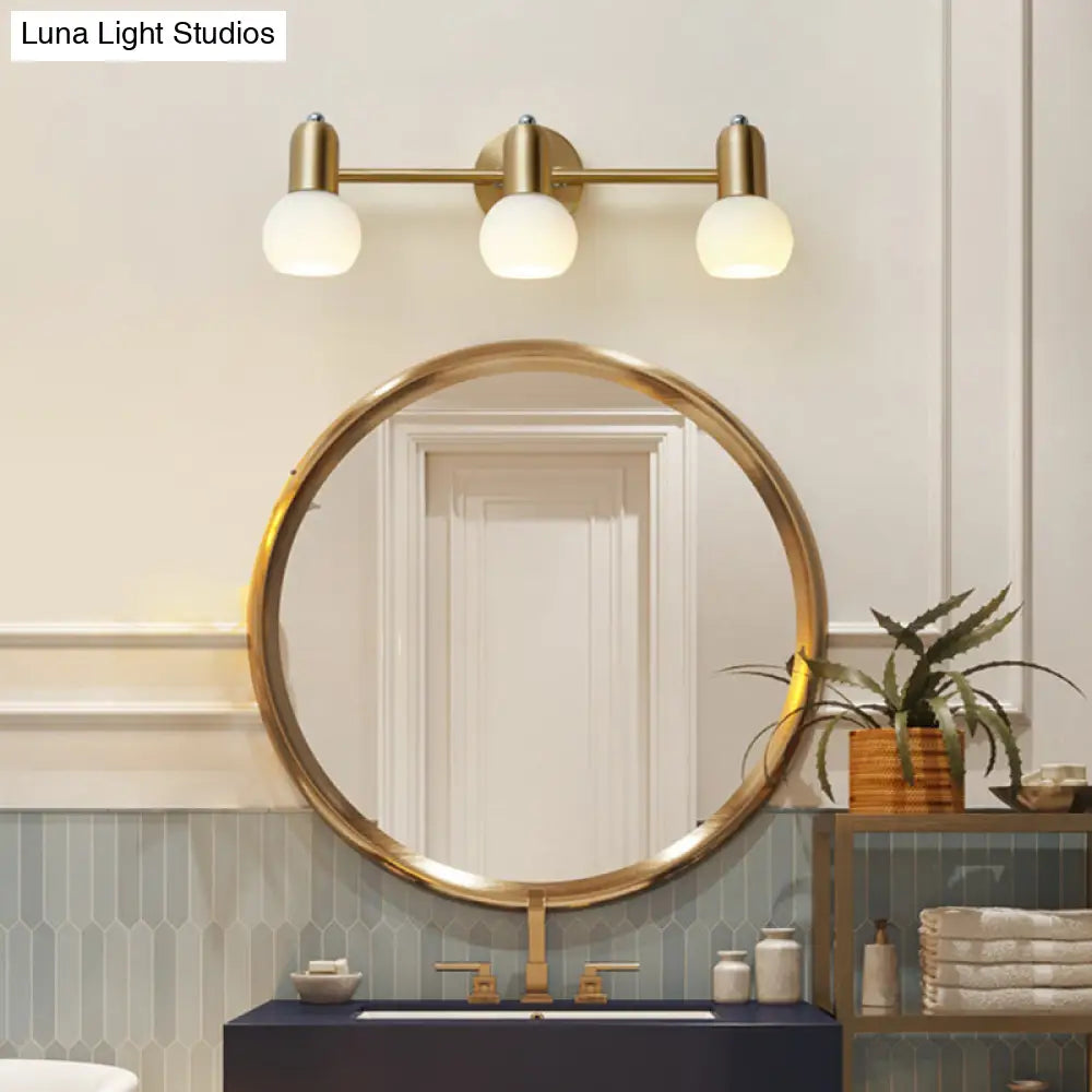 Nordic Luxury Metal Vanity Mirror Lights - Down Lighting Bath With Glass Shade