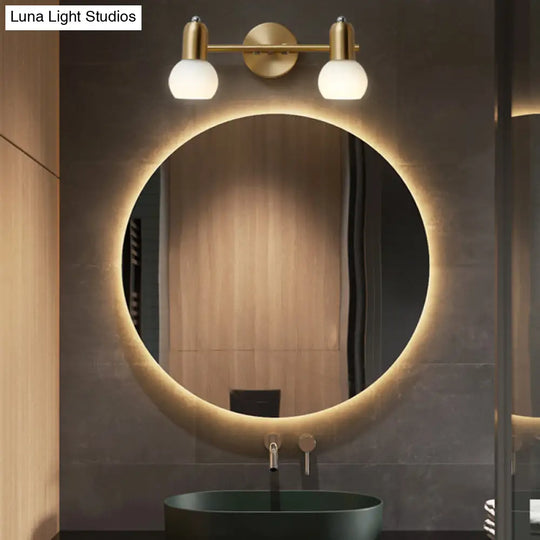 Nordic Luxury Metal Vanity Mirror Lights - Down Lighting Bath With Glass Shade