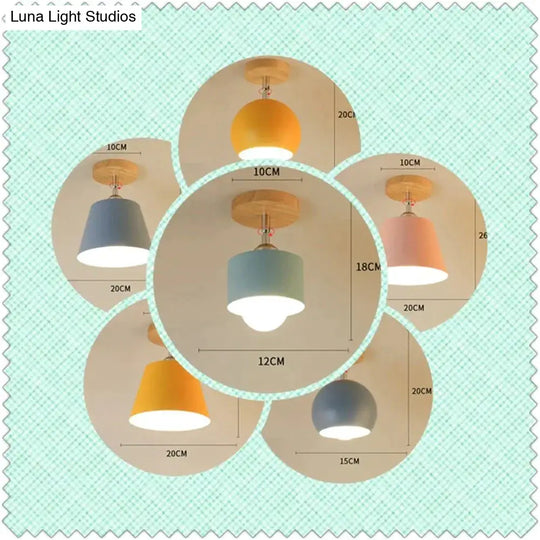 Nordic Macaron Ceiling Lamp Creative Porch Aisle Lights Bay Window Balcony Home Bedroom Cloakroom