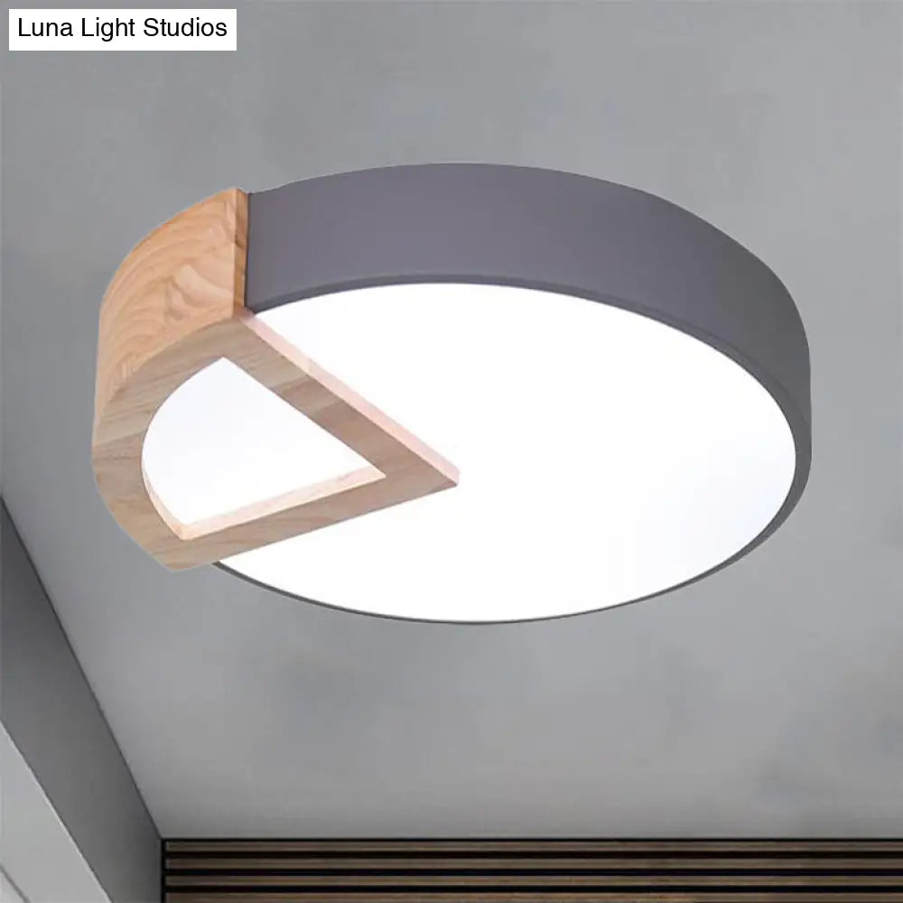 Nordic Macaron Flush Mount Light For Kids Bedrooms Grey / 12