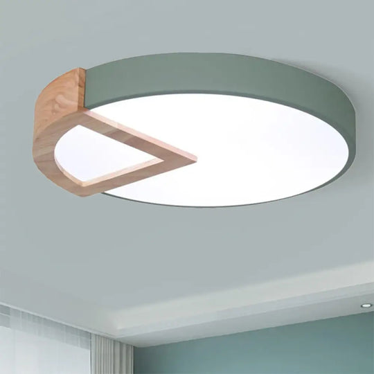 Nordic Macaron Flush Mount Light For Kids’ Bedrooms Green / 12’
