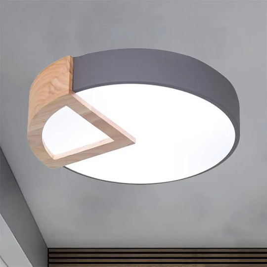 Nordic Macaron Flush Mount Light For Kids’ Bedrooms Grey / 12’