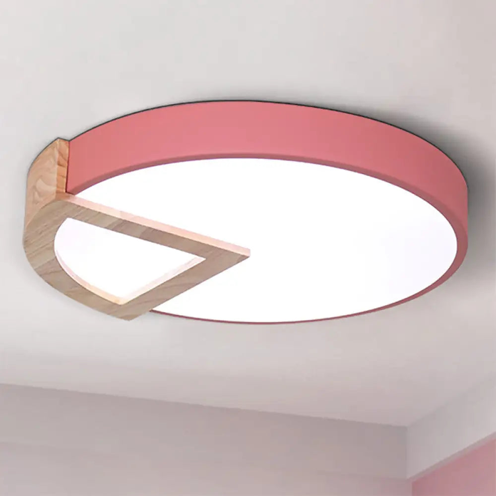 Nordic Macaron Flush Mount Light For Kids’ Bedrooms Pink / 12’