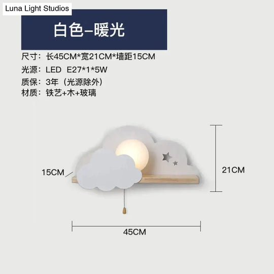 Nordic Macaron Led Cloud Glass Wall Lamps For Children Room Lamp