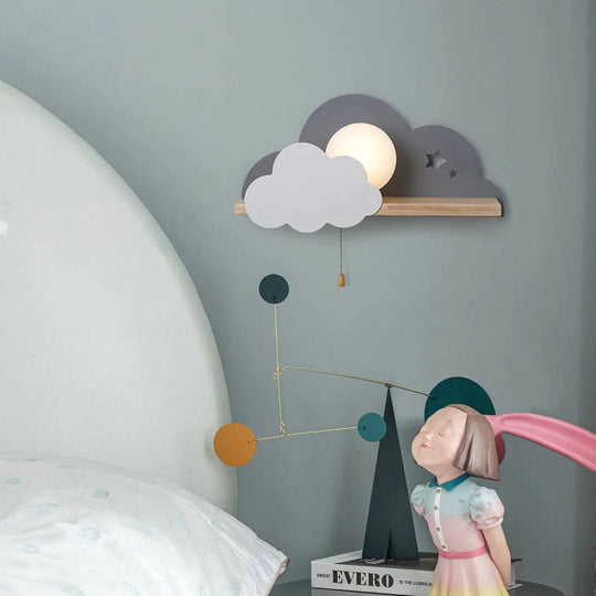 Nordic Macaron LED Cloud Glass Wall Lamps for Children Room