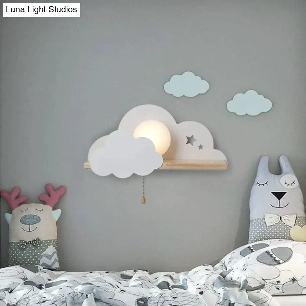 Nordic Macaron Led Cloud Glass Wall Lamps For Children Room Lamp