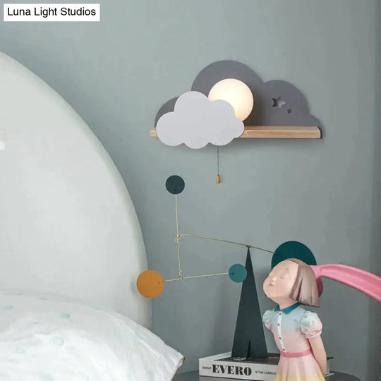 Nordic Macaron Led Cloud Glass Wall Lamps For Children Room Lamp