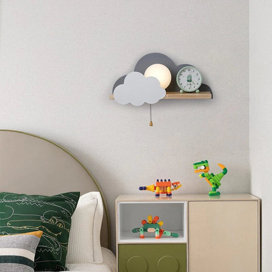 Nordic Macaron LED Cloud Glass Wall Lamps for Children Room