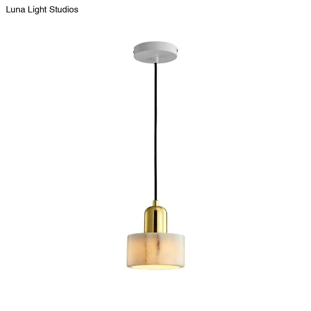 Nordic Marble Pendant Ceiling Light With Brass Socket - 1 Bulb Suspension Lighting